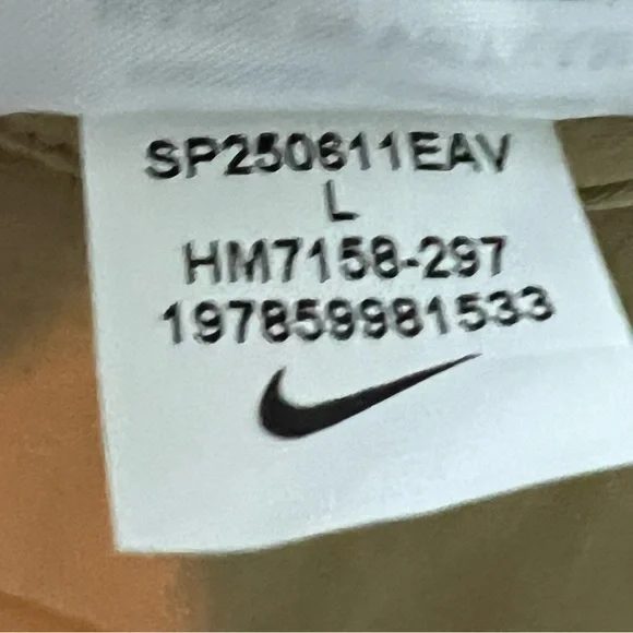 Nike Tech Men's Oversized fit straight leg stacked Pants Beige large HM7158-297